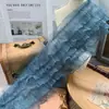 Borda de renda de tule plissada de cinco camadas com 15 cm de largura para bainhas de vestido de princesa, tecido de cortina e decoração de bainha de vestido de boneca