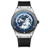 Reloj de Moda para Hombre Dawn Rivet Map con Calendario, Correa de Silicona Luminosa, Transmisión en Vivo Fabricante Transfronterizo Reloj de Cuarzo Moderno