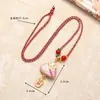 Collar Colgante de Zongzi Lindo de Dibujos Animados Brocado de Canción Nuevo Colgante para Niños del Festival del Bote del Dragón Joyería Hecha a Mano DIY