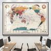 2026 Mapa de China Arte de Pared Atracciones Turísticas Mundiales Mapa de Relieve Marcado Cartel de Pared Decoración para Sala de Estar Oficina Arte de Pared
