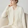 Suéter de cashmere de alta qualidade, meticulosamente bordado, espessura dupla, jaqueta de corte solto com gola bomber, cardigã de tricô