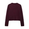 Ropa Exterior de Moda para Mujer al por Mayor Estilo Europeo y Americano Nueva Chaqueta de Punto de Manga Larga con Cuello Redondo de Color Sólido con Botones Dorados para Mujer Otoño e Invierno