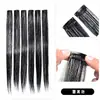 Extensiones de Cabello de Tinsel Láser de Una Pieza Coloridas con Clip para Mujer, Cabello Liso Colgante de Oreja Pelucas Teñibles