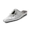 Sandalias de Verano para Mujer con Tacón de Cuña, Estilo Lujo Ligero, Lentejuelas, Huecos, Slip-On, Punta Cerrada, Medias Zapatillas para Exteriores