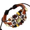 Punk nueva pulsera pulsera de piel de vaca con cuentas suministro directo de fábrica venta caliente joyería personalizada joyería para parejas