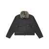 Abrigo de Lana Grueso de Alta Gama Estilo Americano con Cuello de Piel para Hombres y Mujeres, Chaqueta Corta Holgada de Marca de Moda Invierno 2025 Ropa Acolchada de Algodón