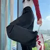 Foto real dos novos calças de trabalho femininas para o outono de 2026, calças casuais de cintura alta, estilo harém, jogger, perna larga, com elasticidade bidirecional, calças esportivas femininas