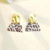 Brincos Femininos Europeus e Americanos com Estampa de Leopardo Exagerada, Estilo Coreano e Japonês Ins Trendy, com Design Único e Estiloso, Requintados e Elegantes