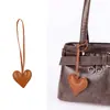 Nuevo Colgante de Bolso de Cuero con Forma de Corazón de Color Sólido Macaron, Accesorio de Atmósfera Suave, Colgante de Regalo de Cumpleaños