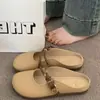 Mules de verano para mujer para exteriores sin cordones 2026 nuevos súper populares de suela plana perezosos medias pantuflas sandalias estilo francés