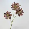 3 flores artificiales: Lirios dorados y de jade estilo Monet, begonias, flores de tela de seda para decoración de bodas y del hogar