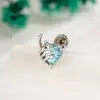Moda y Diseño Único, Forma de Corazón con Circonita Estilo Pareja Dulce y Fresco Pendientes de Hélice para Cartílago de la Oreja con Cierre de Rosca