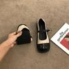 Estilo Francés de Noche Suave Boca Baja Mary Jane Punta Cuadrada Planos Retro Primavera y Verano 2023 Estilo Pequeño Fragante Zapatos Británicos Pequeños de Cuero