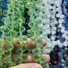 6mm 8mm Furo Transversal Cristal de Morango Cristal Multifacetado Contas Soltas DIY Pulseira Feita à Mão Acessórios de Joias para Pendurar no Carro Contas