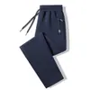 Pantalones casuales para hombre con forro polar, tela 95% algodón 5% spandex, pantalones de algodón cálidos para exteriores, pantalones deportivos, pantalones jogger de pierna recta para estudiantes