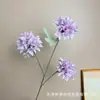 Crisantemo de bola de 3 cabezas flor artificial bola de cristal decoración de boda arreglo de escena de pared de fondo de hotel venta al por mayor