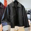 Jaqueta de couro casual estilo coreano super moderna 2026, uma jaqueta de couro PU única e estilosa para o outono, casaco curto