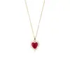 Collar Femenino Celebridad Cibernética Amor Zircón Rojo Nicho Entrada Lujo Nuevo Estilo Sentido del Diseño Colgante Elegante Traje Collar de Acero de Titanio
