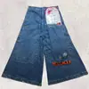 E-commerce Transfronteiriço Jeans Big Boy Y2K Harajuku Hip-Hop Bordados Jeans Largos Street Calças de Cintura Alta Wide-Leg