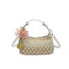 Bolsa Pequena de Palha Tecida de Designer para Mulheres 2025 Novo Estilo Bolsa Transversal Tecida de Férias Moda Versátil Balde de Praia Bolsa de Ombro