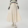 Falda midi plisada de terciopelo, nuevo estilo otoño e invierno, elegante falda tipo pastel que favorece la figura