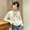 Top Térmico de Felpa Cepillada de Manga Larga para Niñas Otoño/Invierno 2026 Nuevo Camiseta Interior de Cuello Redondo para Niños Camiseta Casual de Manga Larga