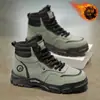 Botas Martin de Cano Alto com Forro de Lã de Inverno Patenteadas para Homens, Sapatos de Trabalho Versáteis da Moda, Botas Curtas Quentes de Algodão com Solado Grosso
