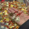 2026 Ano do Cavalo Desenho Animado Zodíaco Cavalo da Fortuna Pingente de Corrente de Celular Pingente de Fortuna Instantânea Folha de Ouro Presente Criativo Venda por Atacado