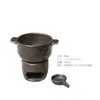 Hot Pot de Carne Famoso na Internet com Fogareiro Cerâmico Único em Formato de Pé e Louças Cerâmicas em Estilo Rústico para Preparação do Hot Pot