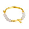 Nueva pulsera media dorada de nudo de bambú estilo nacional vintage moda pulsera versátil lujo ligero pulsera de cuentas accesorios de joyería al por mayor
