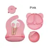 Plato de Cena de Silicona Babero para Bebé Tazón para Bebé Niños Vajilla Tenedor Taza para Snacks Anticaída traje Transfronterizo en stock Comer