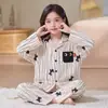 Pijama Masculino para Outono e Inverno, Manga Longa, Roupa de Casa Fofa com Desenhos para Meninos, Conjunto de Pijama Infantil que Pode Ser Usado Fora