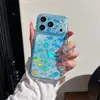 Elegante funda de teléfono con patrón de pez láser azul degradado, adecuada para iPhone 17, Apple 16 Pro Max/15 Pro, con un tacto de alta gama