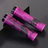 Manoplas para Guidão de Bicicleta Mountain Bike, Combinação Tinta Duas Cores, Borracha de Bloqueio Lado Único em Liga de Alumínio, Manoplas Universais Confortáveis para Bicicleta