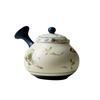 Tetera de Porcelana Azul y Blanca con Diseño de Orquídea Mariposa Pintada en Oro Rojo, Asa Lateral, Juego de Té Kung Fu, Uso Doméstico, Tetera con Filtro de Agujero de Bola