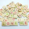 Al por mayor en stock, coloridas fichas de letras de madera para la educación temprana de los niños, bloques de madera impresos para construir palabras DIY, 100 piezas