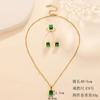 Joyería de Diamantes Europea y Americana Transfronteriza Lujo Ligero Dulce Zircón Forma de Gota Amor Acero Titanio Collar Anillo Aretes Juego de Tres Piezas