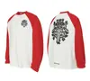 Versión Correcta de 25S Marca de Moda Corazón Cromado Algodón Puro de Doble Hilo de Alta Calidad Camiseta de Manga Larga Estampada para Hombre y Mujer