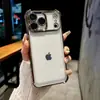 Funda Transparente Simple Galvanizada con Protección Anti-Caídas en las Cuatro Esquinas Adecuada para iPhone 16 Pro Max, Funda para Teléfono Apple 17 15/14