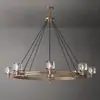 Lustre de cristal todo em cobre para sala de estar estilo americano, iluminação Zhongshan, modelo de designer RH pós-moderno de luxo leve para sala de jantar e quarto