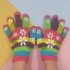 Guantes Gruesos de Doble Capa para Niños, Guantes Cálidos de Cinco Dedos para Niños y Niñas, Guantes Cálidos para Estudiantes, Guantes de Dibujos Animados de Seis Colores