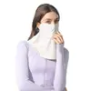 Nueva mascarilla de protección solar para beber de cara descubierta para el verano, hecha de seda de hielo, fresca y transpirable, proporciona protección solar y protección para el cuello para mujeres mientras conducen