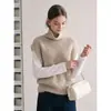 Chaleco de punto sin mangas en capas de cuello alto para mujer, estilo coreano, holgado y casual, perfecto para usar en capas en otoño e invierno, 25708
