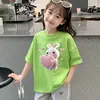 Top casual 100% algodón puro 2026, nuevo, elegante y versátil, camiseta de manga corta de verano para niñas