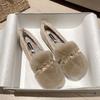Zapatos Peludos Estilo Nuevo 2026 para Mujer, Mocasines de Invierno para Exteriores, Zapatos de Felpa y Algodón, Zapatos Planos sin Cordones, Zapatos para Mujer Talla Grande