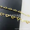 Colar de Coração de Aço Inoxidável Dourado Eletrodepositado a Vácuo Multiestilo para Mulheres, Pulseira DIY, Colar com Corrente, Joias