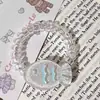Ins Jelly Sakura Fresco Anillo para el Cabello de Hilo Telefónico Cuerda Dulce Suave Germinante Cuerda para el Cabello Sin Marca de Niña Accesorios para el Cabello de Primavera para Mujeres