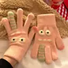 Luvas de Inverno Fofas de Monstro Sem Dedos para Tela de Toque para Mulheres Aconchegantes com Forro de Fleece Espessadas Luvas de Dedo de Pelúcia Estilo Coreano