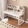 Escritorio de uso doméstico con estantería, escritorio de computadora integrado, mesa de escritorio para juegos, escritorio de escritura para niñas, escritorio simple, juego de escritorio y silla para estudiar