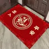 En stock Felpudo Decoración Puerta de Entrada Año Nuevo Felpudo Festival de Primavera Vestíbulo Felpudo Festivo Rojo Terciopelo de Cristal Alfombra Antideslizante